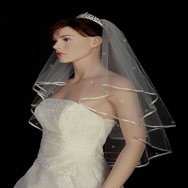 1T Swarovski rhinestone shoulder wedding bridal veil