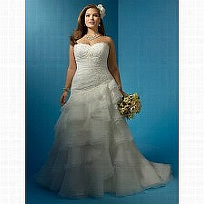 1.	White embroidered organza gown