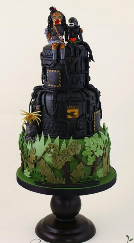 Alien vs. Predator Wedding Cake