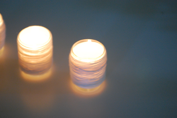 Beautifully glowing votive candle holders