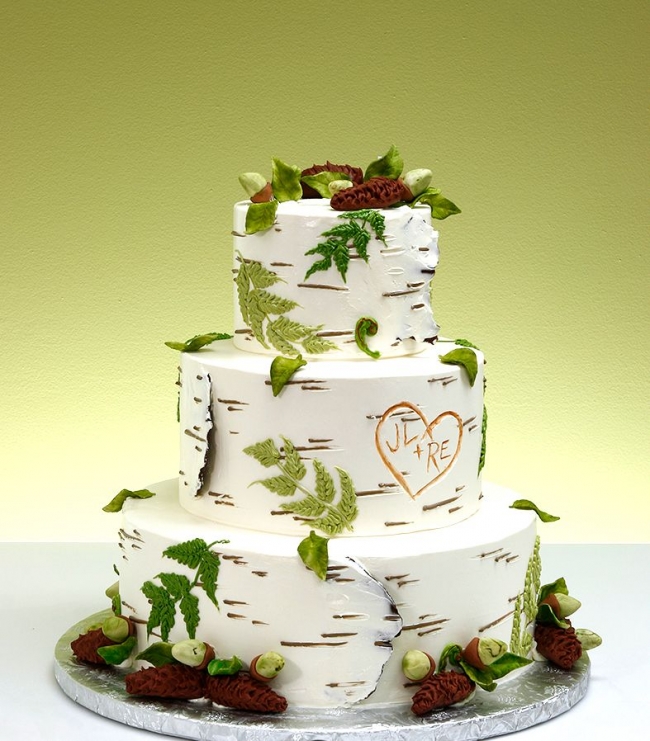 Birch-style wedding cake