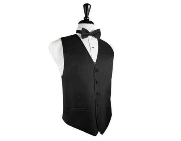 Black tuxedo vest: Heringbone pattern