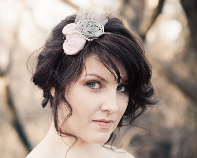 Bridal veil on headband