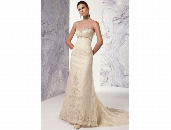 Claudine for Alyce Strapless empire waist gown