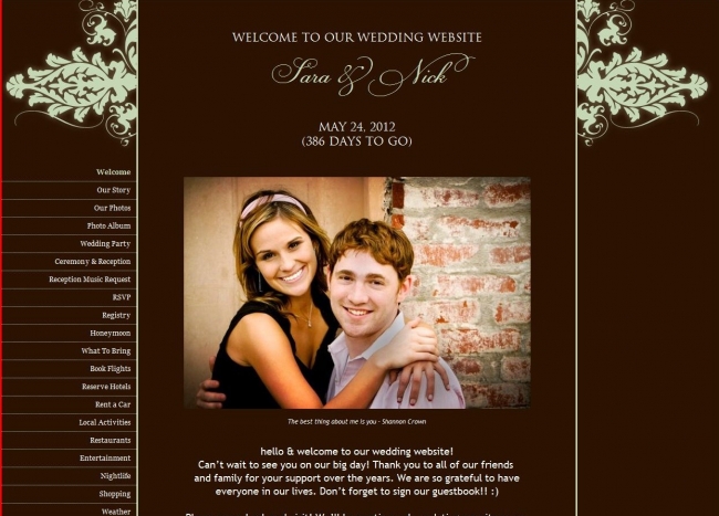 Creating your wedding website