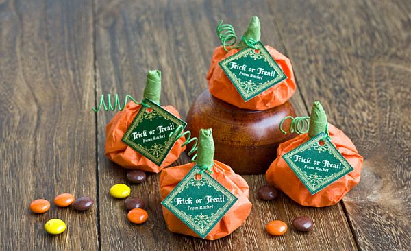 DIY Candy filled pumpkin wedding favors