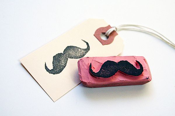 DIY Moustache wedding stamps