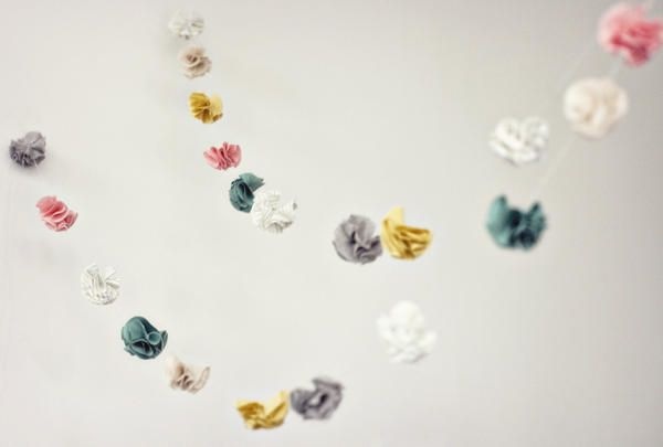 Fabric flower garland