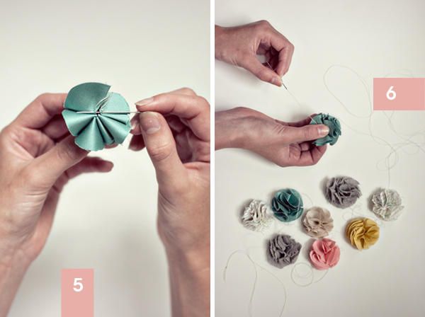 Fabric flower garland