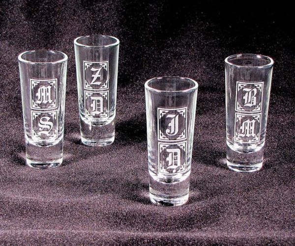 Five shot glasses