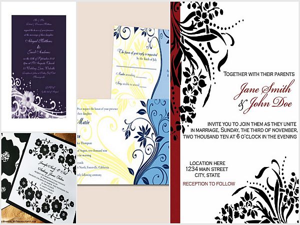 Floral invitation cards