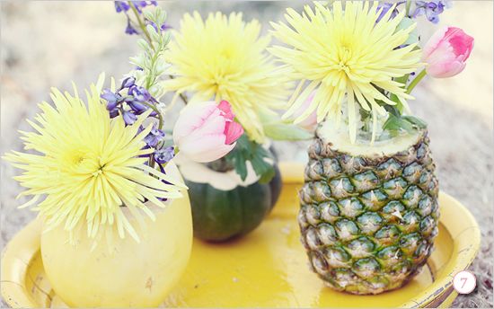 Fruit and flowers centerpiece