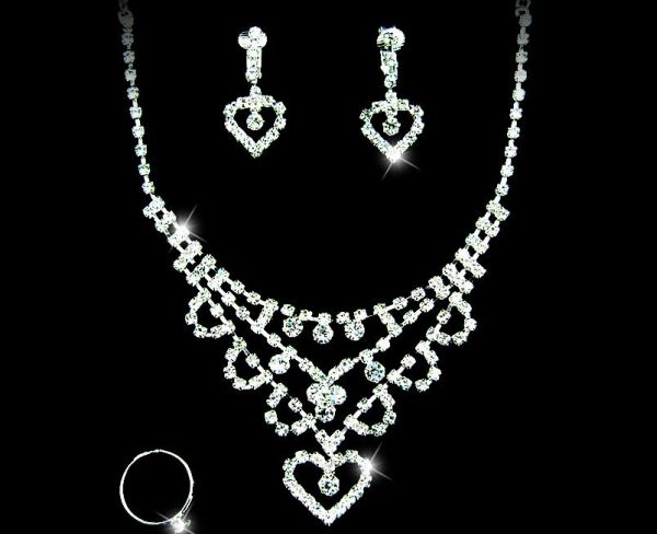 Gorgeous Alloy With Czech Rhinestones Wedding Bridal Jewelry Set
