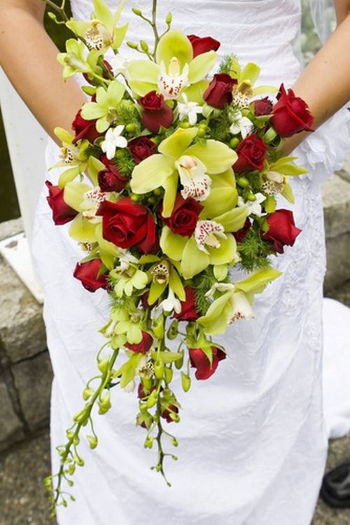 Green Cascading Bouquet