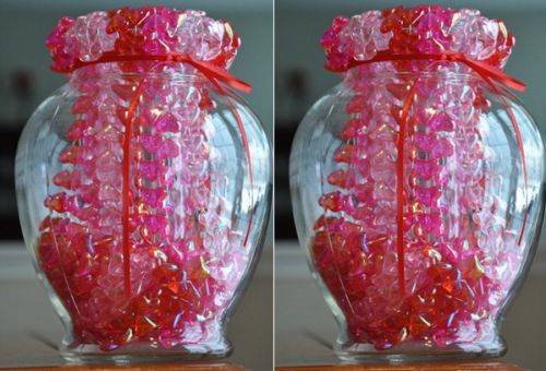 Heart-shaped bead necklace vase fillers