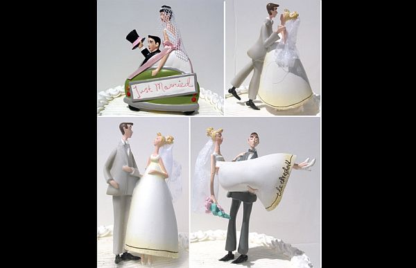Just married wedding cake topper