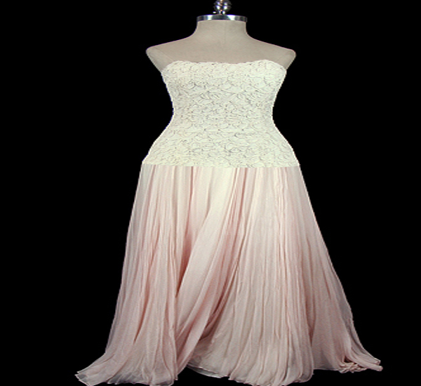 lace and chiffon gown