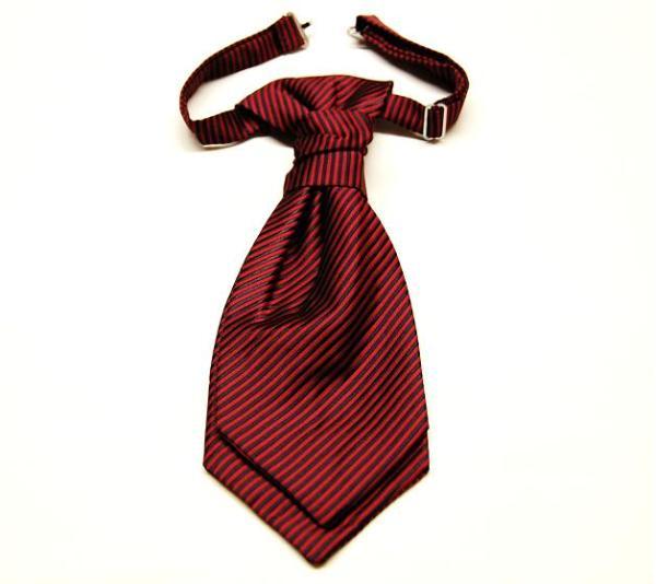 Paul Malone Red and Black Ascot Tie