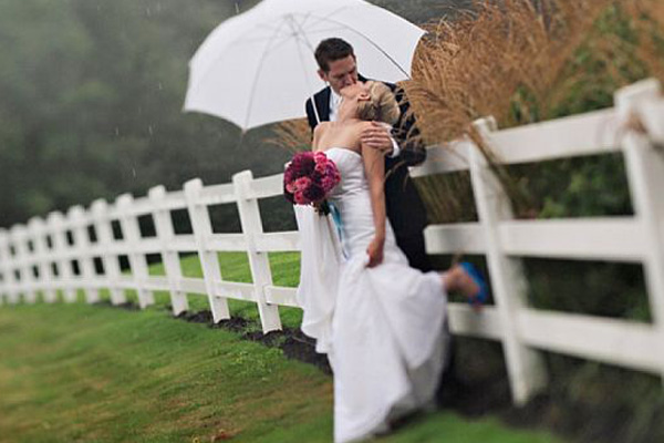 Rainy day wedding