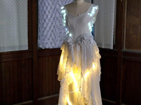 Recycled LED lit wedding gown