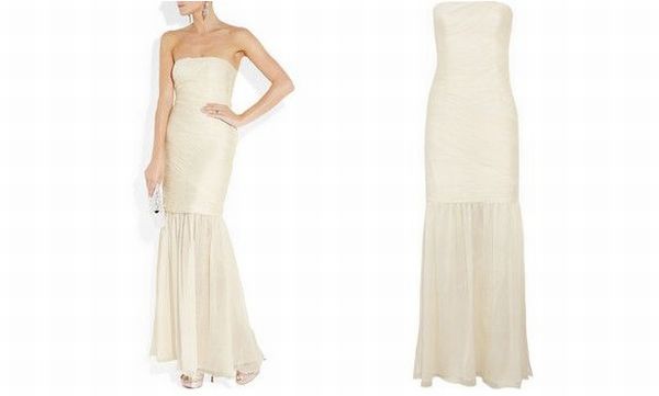 Ruched silk gown