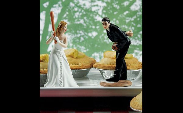 Sports wedding cake topper