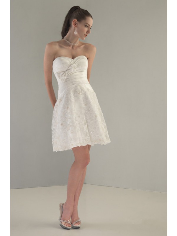 Taffeta Mini Wedding Dress by Venus Bridals