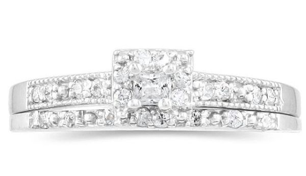 TDW Princess Diamond Bridal Ring Set