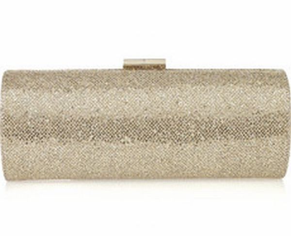 Tube glitter twill clutch