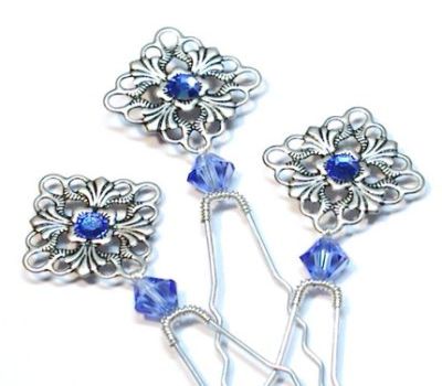 Victoria Filigree Crystal Bridal Hair Pins