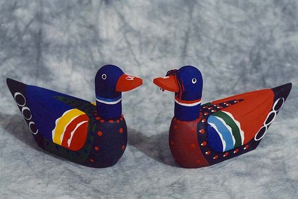 Wooden duck carving