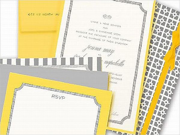 Yellow and Grey Invitation Card