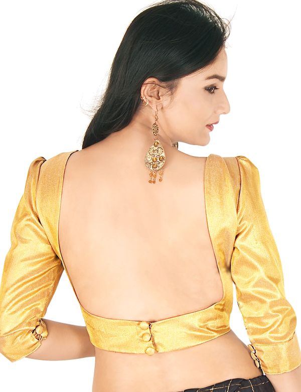 gold-tissue-choli-with-plain-sewn-buttons