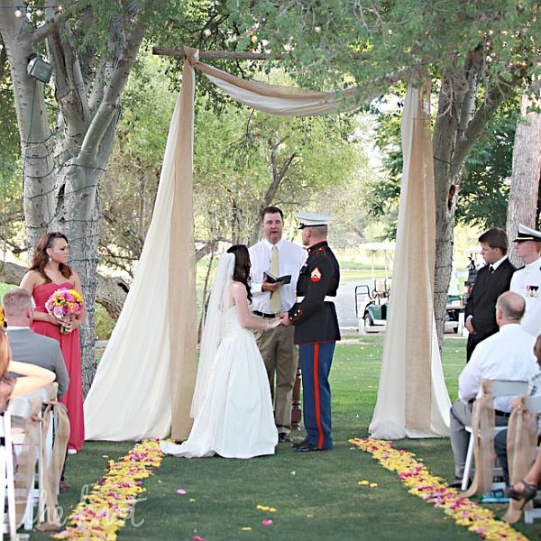 Fabric draped trees