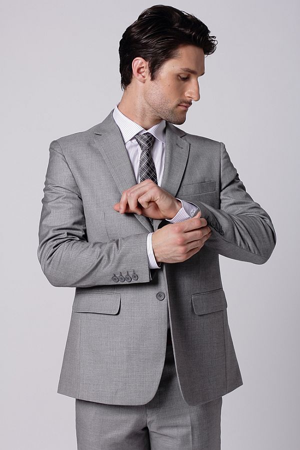 ash coloured suit for man