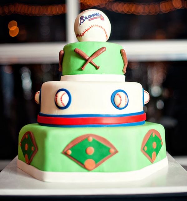 Sports themed groom’s cake