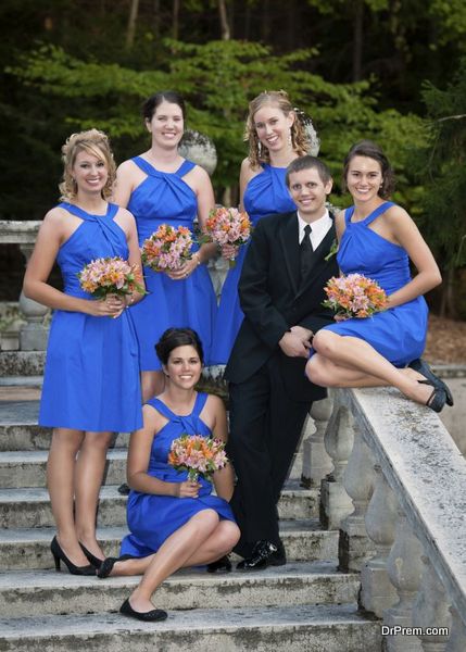 Portrait Of Bridesmaid With Bride Groom