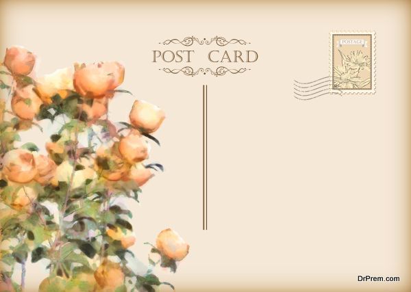 Vector Vintage Floral Postcard