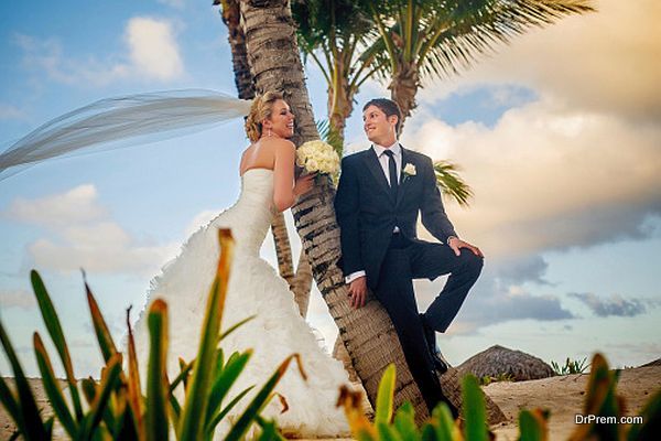 Beach Wedding Bride and Groom