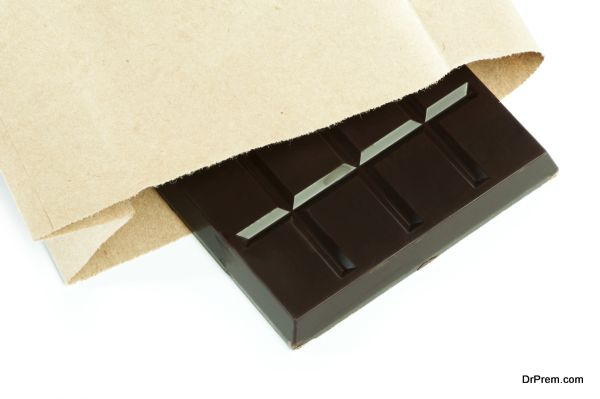 Chocolate bar in packaging
